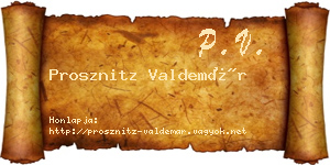 Prosznitz Valdemár névjegykártya